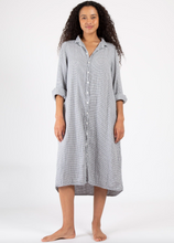 Load image into Gallery viewer, CP Shades Double Cotton Gauze Maxi Dress in Black and White Check