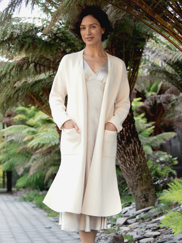 Margaret O'Leary Midi Belted Coat in Ivory
