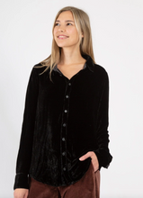 Load image into Gallery viewer, CP Shades Romy Velvet Shirt in Black