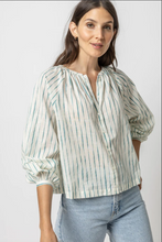 Load image into Gallery viewer, Lilla P Raglan Button Down Top with Shirring