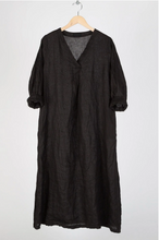 Load image into Gallery viewer, CP Shades Mallory Linen Dress in Black