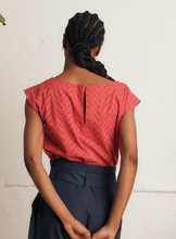 Load image into Gallery viewer, Emily and Finn Edna Chevron Broderie Rose Top