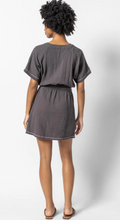 Load image into Gallery viewer, Lilla P Belted Split Neck Dress in Stingray