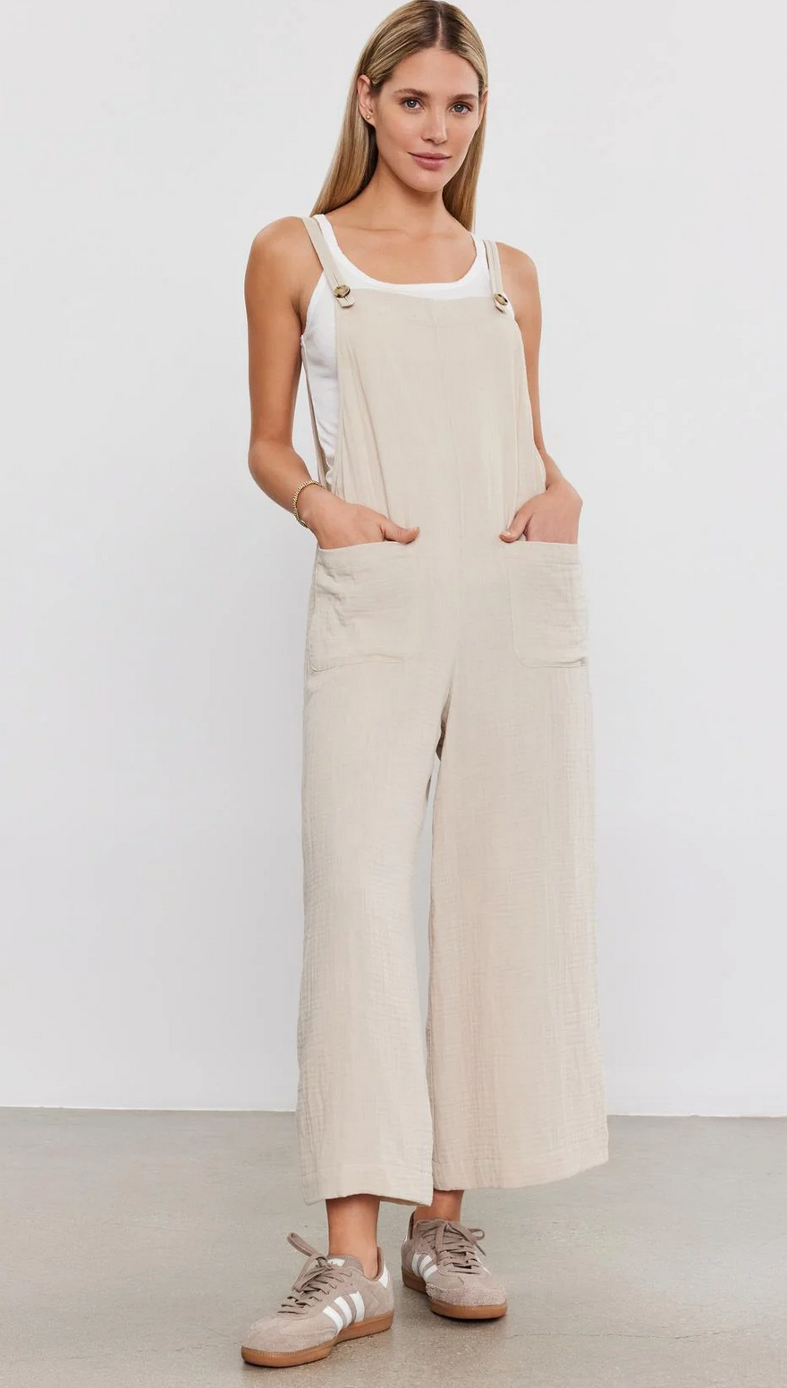 Velvet Everlee Cotton Gauze Jumpsuit in Sandstone