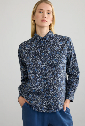 Margaret O'leary Shiv Shirt in Prussion Floral