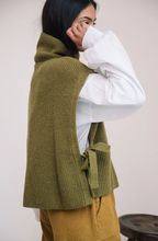 Load image into Gallery viewer, Beaumont Organic Kannon Recycled Wool Knitted Vest in Olive Marl