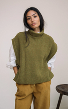 Load image into Gallery viewer, Beaumont Organic Kannon Recycled Wool Knitted Vest in Olive Marl