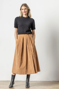 Lilla P Corduroy Wrap Skirt in Acorn