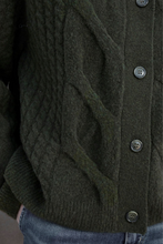 Load image into Gallery viewer, Velvet Beachwood Wool Blend Cardigan in Forest