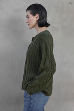 Load image into Gallery viewer, Velvet Beachwood Wool Blend Cardigan in Forest