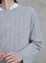 Load image into Gallery viewer, Velvet Fillmore Cashmere Sweater in Fog