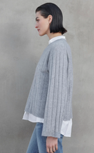 Load image into Gallery viewer, Velvet Fillmore Cashmere Sweater in Fog