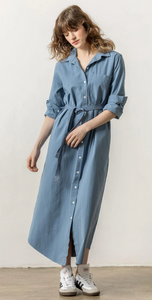 Lilla P Maxi Shirt Dress in River