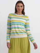 Load image into Gallery viewer, Margaret O&#39;Leary Stripe Crew Neck in Mint Stripe