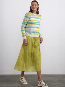 Margaret O'Leary Stripe Crew Neck in Mint Stripe