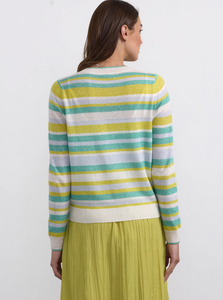 Margaret O'Leary Stripe Crew Neck in Mint Stripe