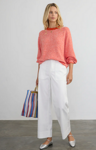 Margaret O'Leary Lolla Pullover in Tomato Stripe