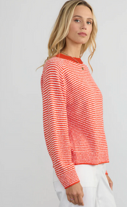 Margaret O'Leary Lolla Pullover in Tomato Stripe