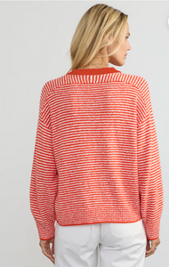 Margaret O'Leary Lolla Pullover in Tomato Stripe