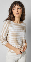 Load image into Gallery viewer, Lilla P 3/4 Sleeve Striped Boatneck Tee