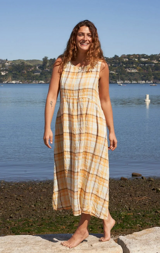 CPShades Adele Yarn Dyed Dress in Yellow Plaid