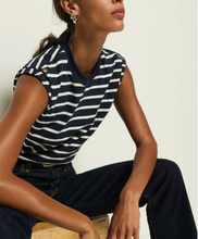 Load image into Gallery viewer, Nation Marina Muscle Tee in Navy Playa Stripe