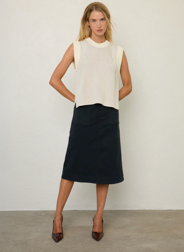 Margaret O'Leary Jeanine Vest in Snow/Oat