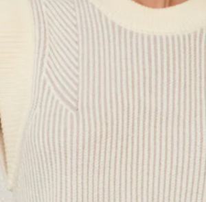Margaret O'Leary Jeanine Vest in Snow/Oat