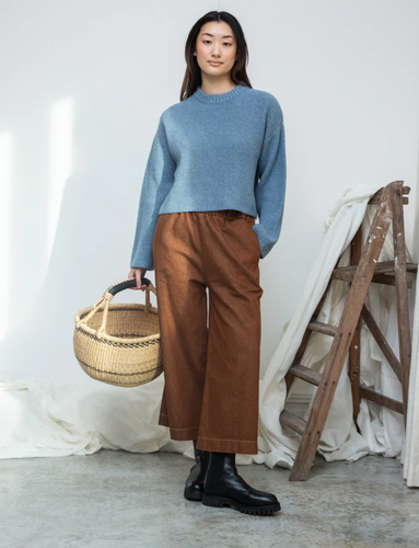 Beaumont Organic Evora-Leigh Recycled Organic Cotton Trousers in Bark Brown