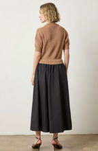 Load image into Gallery viewer, Velvet Mixed Media Dress in Acorn and Black