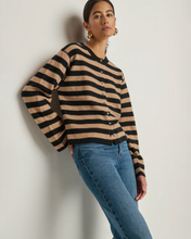 Load image into Gallery viewer, Nation Rosetta Cardigan in Cocoa Stripe