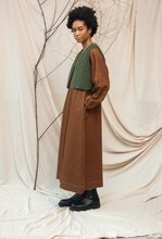 Load image into Gallery viewer, Beaumont Organic Gale-Leigh Recycled Cotton Denim Dress in Bark Brown