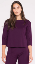 Load image into Gallery viewer, Ripley Rader Ponte Knit 3/4 Sleeve Top in Plum