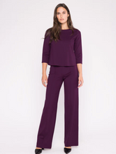 Load image into Gallery viewer, Ripley Rader Ponte Knit 3/4 Sleeve Top in Plum