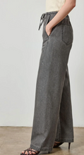 Load image into Gallery viewer, Lilla P Denim Straight Leg Drawstring Pant in Grey