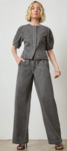 Load image into Gallery viewer, Lilla P Denim Full Sleeve Seamed Top in Grey