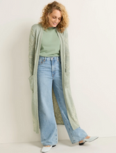Load image into Gallery viewer, Pendleton Long Open Duster Cardigan in Sage