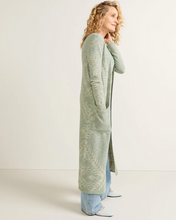 Load image into Gallery viewer, Pendleton Long Open Duster Cardigan in Sage