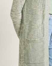Load image into Gallery viewer, Pendleton Long Open Duster Cardigan in Sage