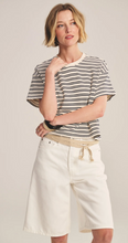 Load image into Gallery viewer, Velvet Brissa Vintage Stripe Terry Tee in Natural and Navy