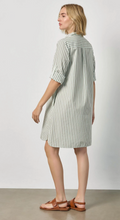 Load image into Gallery viewer, Lilla P Striped Shirtdress in Pool Stripes