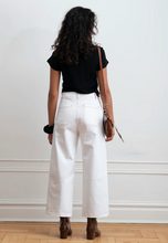 Load image into Gallery viewer, Loup Simone Wide Crop Pant - White &amp; Red