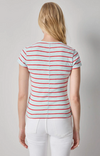 Load image into Gallery viewer, Lilla P Striped Short Sleeve Tee in Seabreeze Stripe