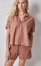 Load image into Gallery viewer, Lilla P Elbow Sleeve Button Down in Bark