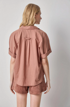 Load image into Gallery viewer, Lilla P Elbow Sleeve Button Down in Bark