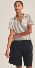 Load image into Gallery viewer, Velvet Perrin Yarn Dye Stripe Cotton Jersey in Natural/Navy