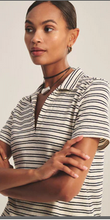 Load image into Gallery viewer, Velvet Perrin Yarn Dye Stripe Cotton Jersey in Natural/Navy