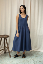 Load image into Gallery viewer, Beaumont Organic Rory Organic Cotton Jersey and Poplin Jumpsuit in Midnight
