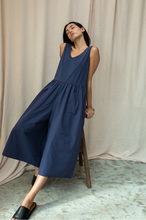 Load image into Gallery viewer, Beaumont Organic Rory Organic Cotton Jersey and Poplin Jumpsuit in Midnight