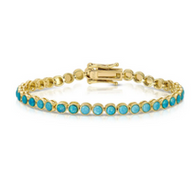 Load image into Gallery viewer, Elizabeth Stone Tennis Bracelet in Blue Opal